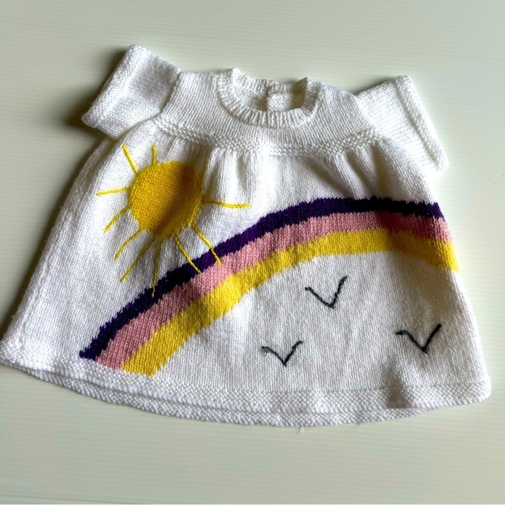 Vintage Handmade Knitted Dress 3-6 Months
